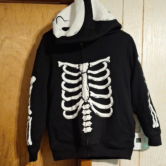 The Children's Place Black Skeleton Hoodie W/ Fleece Interior - Picture 3 of 6